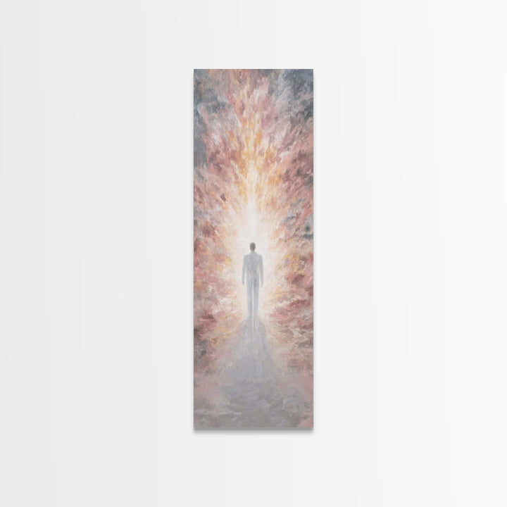 Radiant Ascension – Framed Canvas Print – Tall Narrow Wall Art – Christian Art Print – Christian Wall Art – Modern Christian Painting – Chr