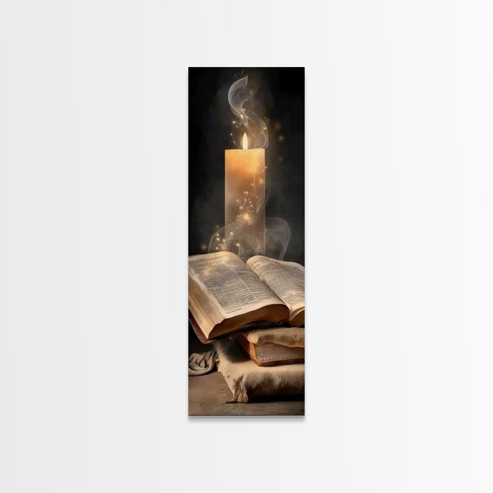 Eternal Book Glow – Framed Canvas Print – Skinny Art – Christian Art Canvas – Christian Wall Art – Vintage Christian Art – Christian Gift I