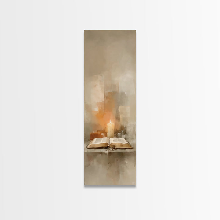 Holy Table Light – Framed Canvas Print – Tall Skinny Art Print – Christian Wall Art – Subtle Christian Art – Christian Art Canvas – Christi