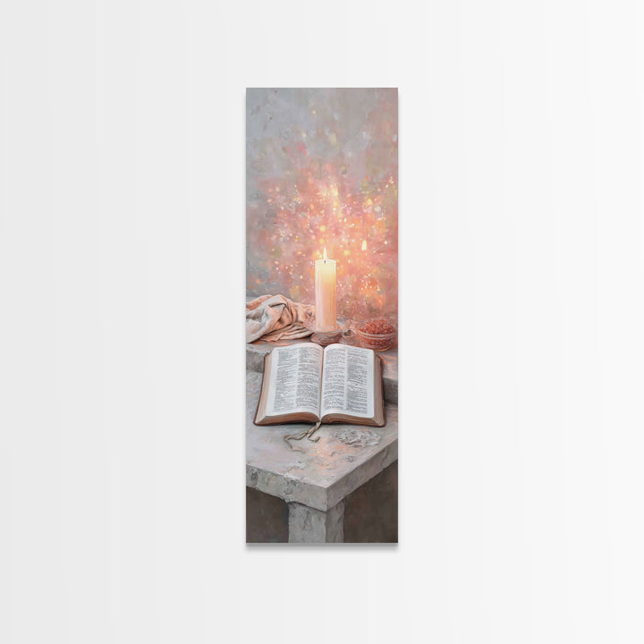 Graceful Scripture Light – Framed Canvas Print – Skinny Art – Modern Christian Art – Christian Art Canvas – Christian Wall Art – Christian