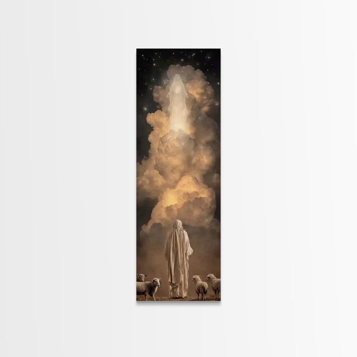 Divine Cloud Vision – Framed Canvas Print – Skinny Art – Christian Art Canvas – Jesus Christmas Art – Christian Wall Art – Christian Christ