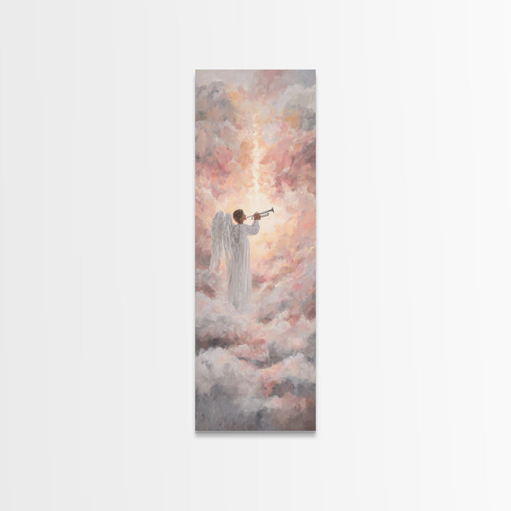 Angelic Dawn Herald – Framed Canvas Print – Tall Skinny Art Print – Christian Wall Art – Christian Art Canvas – Christian Decor