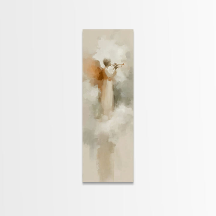 Seraphic Morning Call | Framed Canvas Print | Narrow Art | Christian Wall Art | Christian Art Canvas | Christian Christmas Art | Jesus Art