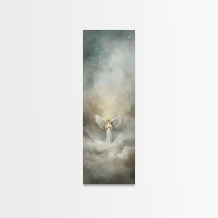 Celestial Light Keeper | Framed Canvas Print | Tall Skinny Art Print | Christian Art Canvas | Christian Christmas Art | Christian Decor
