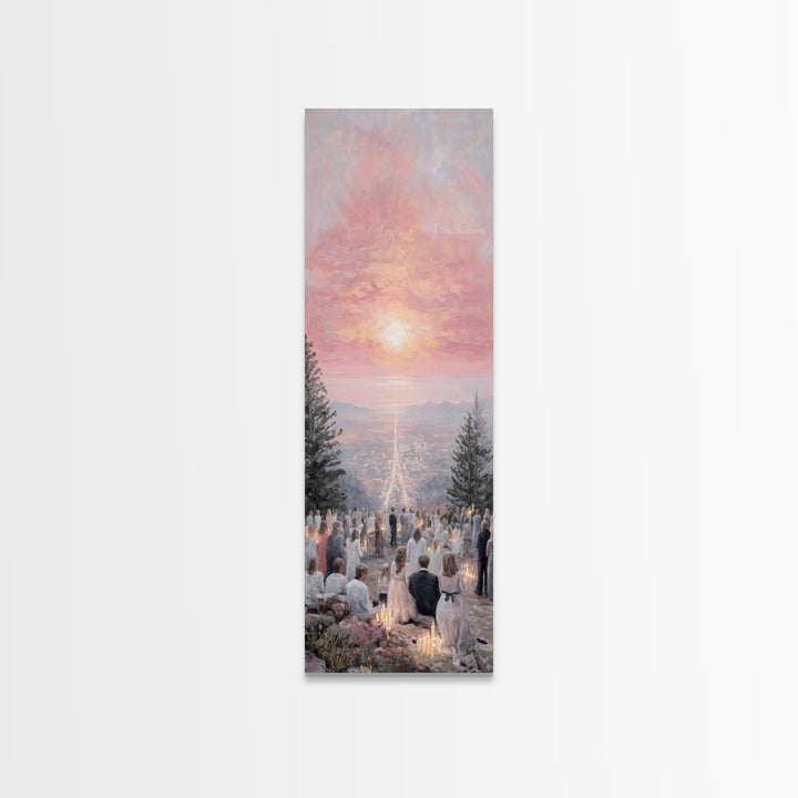 Candlelit Vigil Sky – Framed Canvas Print – Skinny Art – Christian Wall Art – Christian Art Print – Christian Christmas Art – Jesus Art