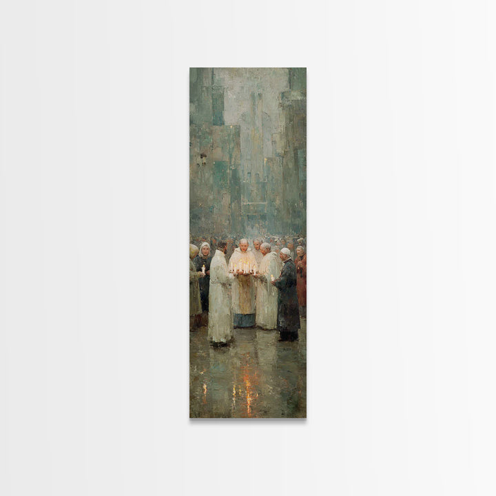 Winter Communion | Framed Canvas Print | Christian Art Canvas | Subtle Christian Art | Christmas Art Prints | Narrow Art