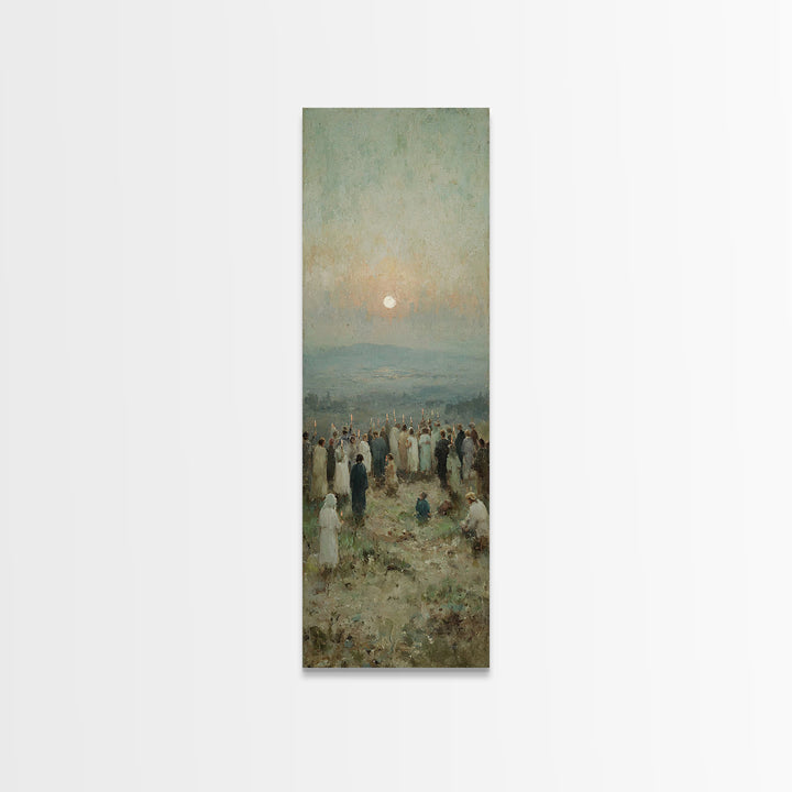 Hopeful Morning Vigil – Framed Canvas Print – Tall Narrow Wall Art – Christian Wall Art – Christian Art Canvas – Christian Christmas Art
