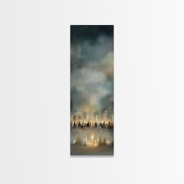 Tender Consolation | Framed Canvas Print | Christian Painting | Christian Christmas Art | Modern Christian Art | Tall Skinny Art Print