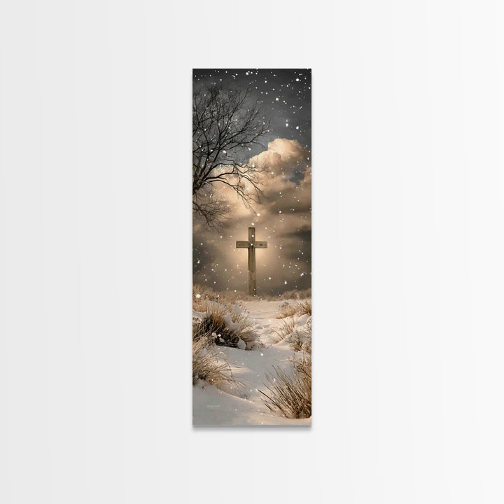 Light Of Faith – Framed Canvas Print – Christian Wall Art – Christian Art Canvas – Jesus Painting – Tall Narrow Wall Art – Christmas Art