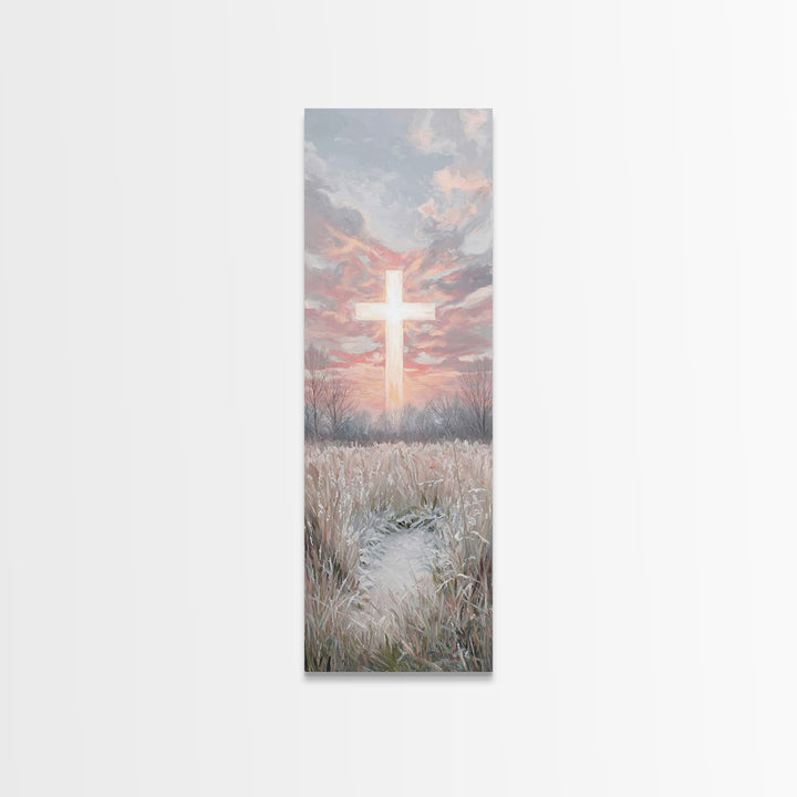 Dawn Of Grace – Framed Canvas Print – Jesus Painting – Christian Art Canvas – Tall Narrow Wall Art – Christmas Art – Christian Wall Art