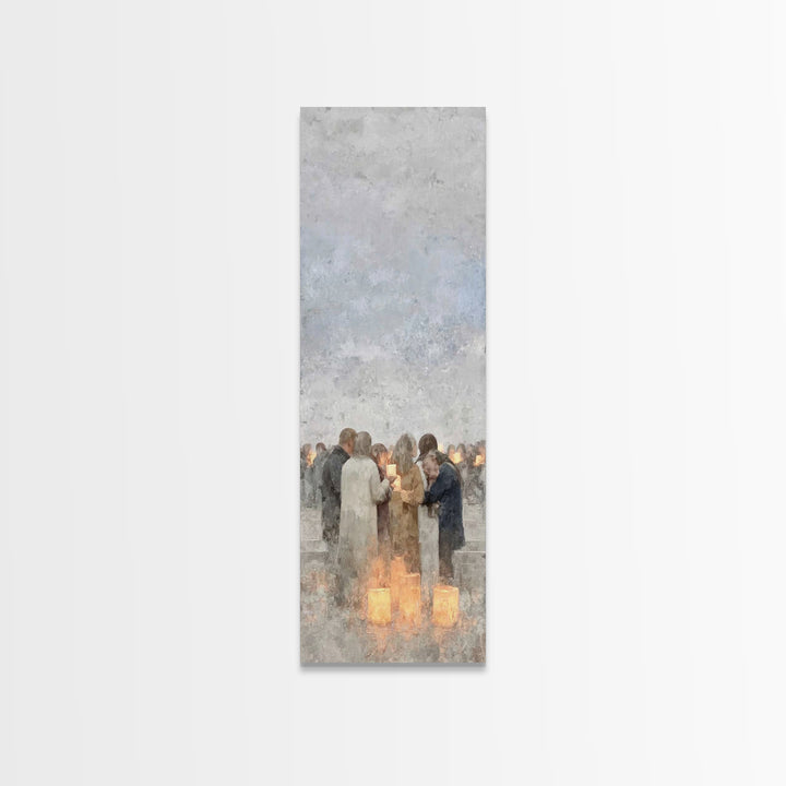 Holy Manger Light | Framed Canvas Print | Christmas Wall Art | Christian Christmas Decor | Christian Art Canvas | Skinny Art
