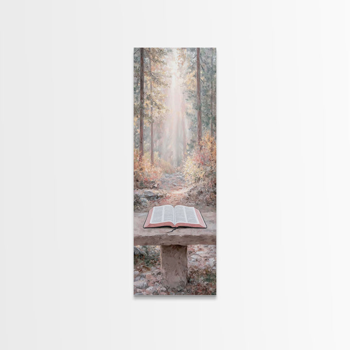 Sanctuary In Mist | Framed Canvas Print | Christian Wall Art | Skinny Art | Christian Art Canvas | Christian Painting | Christian Decor
