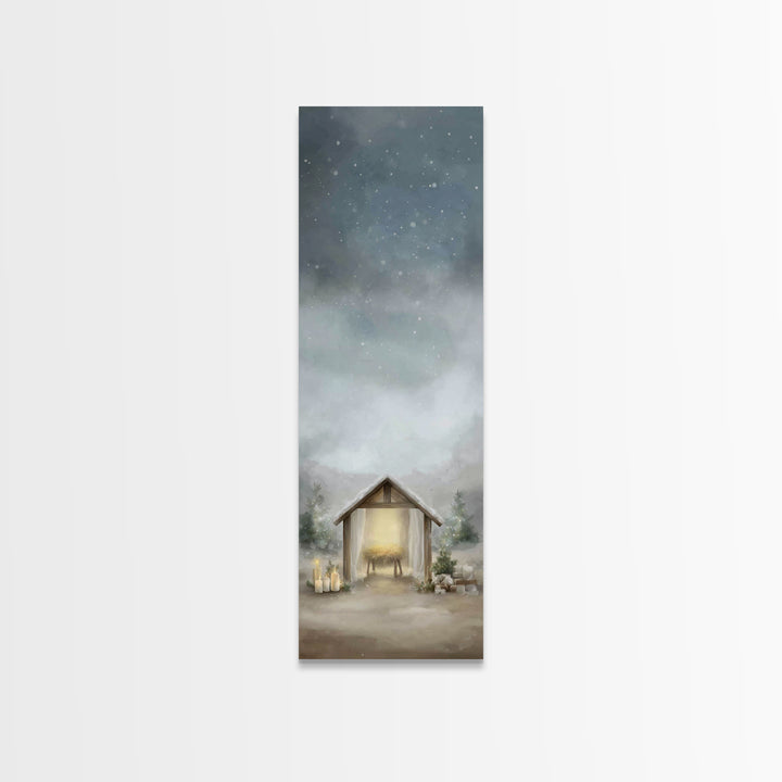 Sacred Horizon | Framed Canvas Print | Christian Wall Art | Christian Art Canvas | Christmas Art Work | Tall Narrow Wall Art