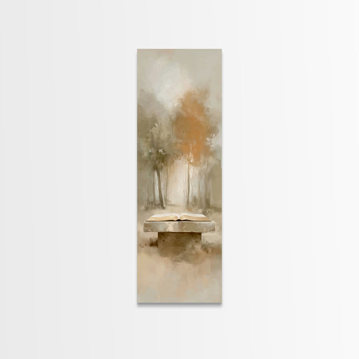 Autumn Scripture Glow | Framed Canvas Print | Christian Art Canvas | Christian Wall Art | Tall Skinny Art Print | Christian Painting | Chri