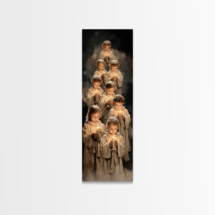 Children Of Light – Framed Canvas Print | Christian Art Canvas | Christian Wall Art | Tall Narrow Wall Art | Christian Christmas Art | Chri