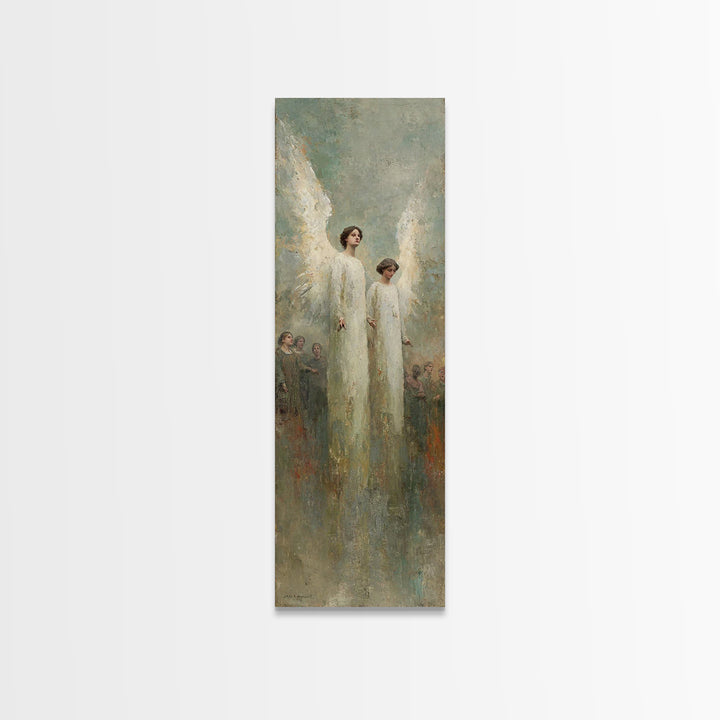 Heavenly Messengers Arise – Framed Canvas Print – Christian Wall Art – Christian Art Canvas – Tall Narrow Wall Art – Christian Christmas Ar