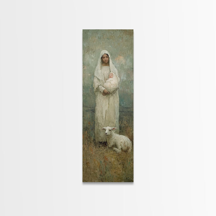 Mother’s Sacred Grace – Framed Canvas Print – Christian Wall Art – Christian Art Canvas – Tall Narrow Wall Art – Christian Painting – Chris
