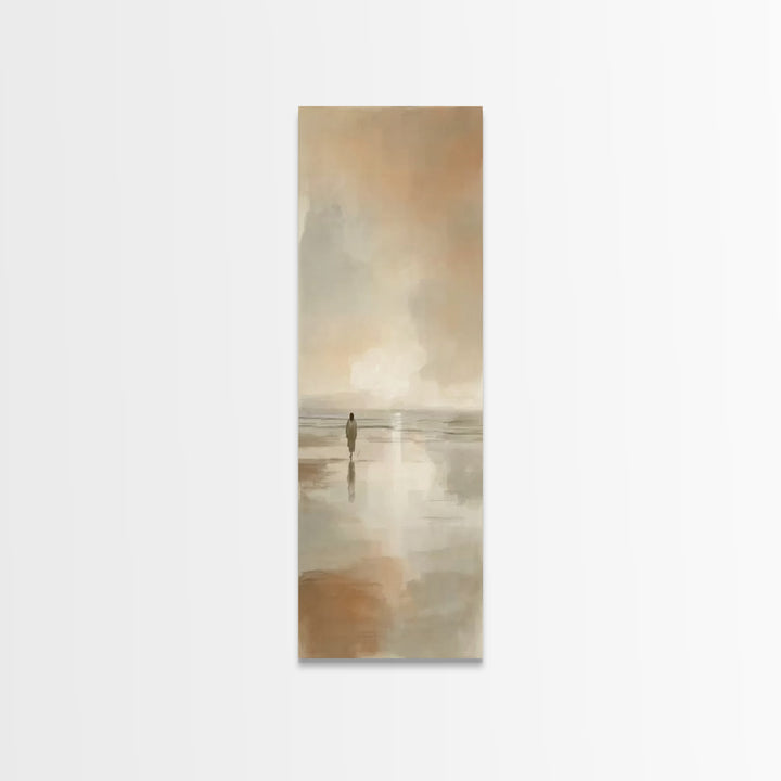 Shoreline Of Peace | Framed Canvas Print | Narrow Art | Christian Wall Art | Christian Art Canvas | Jesus Painting | Christian Christmas Ar