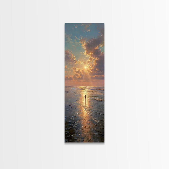 Sea Of Promise | Framed Canvas Print | Tall Narrow Wall Art | Jesus Painting | Christian Art Canvas | Christian Wall Art | Christian Gift