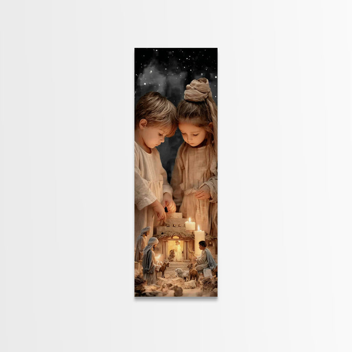 The Guiding Light - Framed Canvas Print - Christian Wall Art - Christian Art Canvas - Christian Christmas Art - Tall Narrow Wall Art