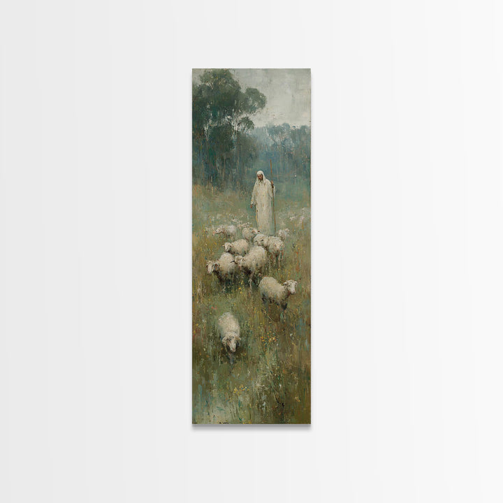Follow The Shepherd - Framed Canvas Print - Christian Art Canvas - Christian Wall Art - Large Christian Painting - Skinny Art - Jesus Art