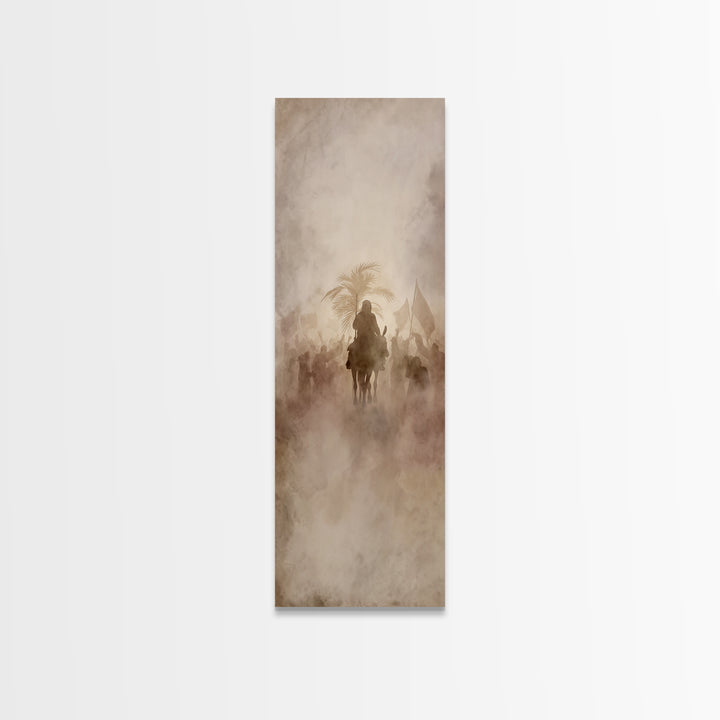 Palm Branch Dawn – Framed Canvas Print – Christian Art Canvas – Christian Art – Tall Skinny Art Print – Jesus Painting – Christian Wall Art