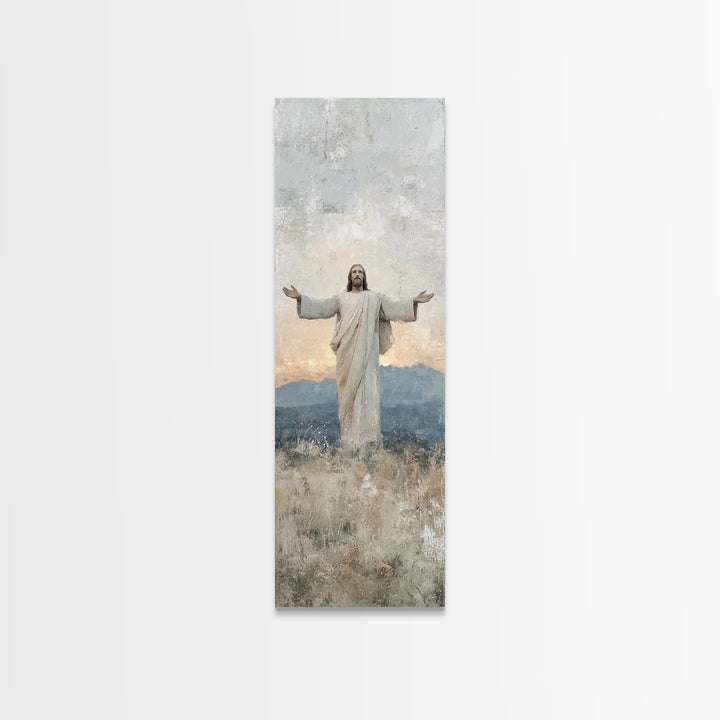 Eternal Morning Hope – Framed Canvas Print – Christian Art Canvas – Jesus Painting – Christian Wall Art – Narrow Art – Christmas Art – Chri