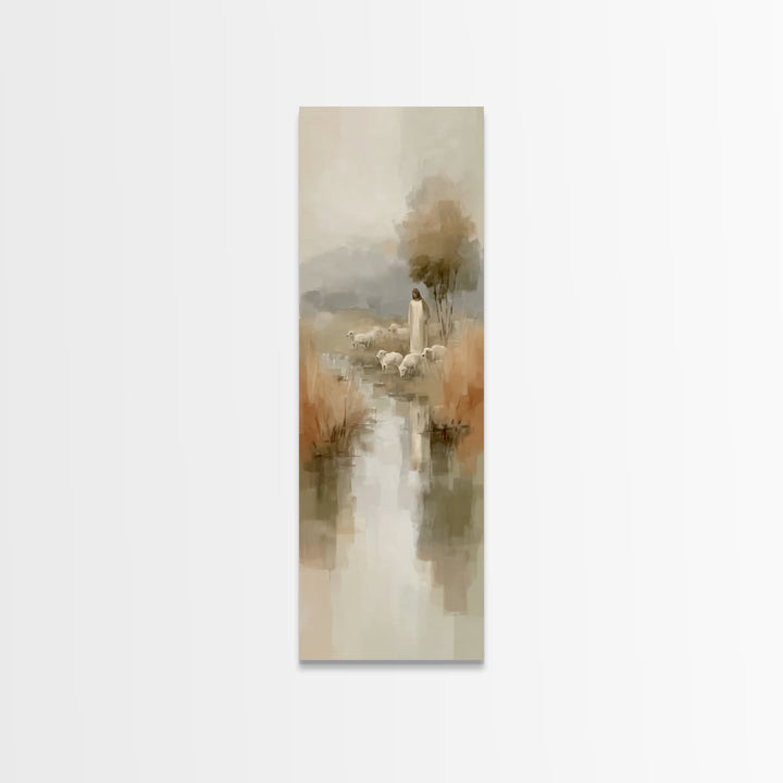 Valley of Still Grace – Framed Canvas Print – Jesus Painting – Christian Wall Art – Christian Art Canvas – Skinny Art – Christian Christmas