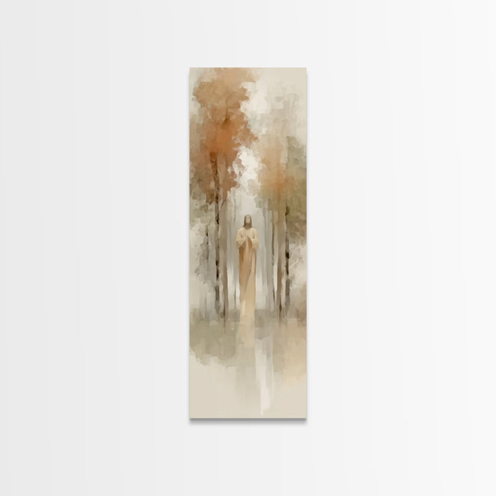 Morning Forest Glory – Framed Canvas Print – Christian Art Canvas – Jesus Painting – Christian Wall Art – Skinny Art – Christian Christmas