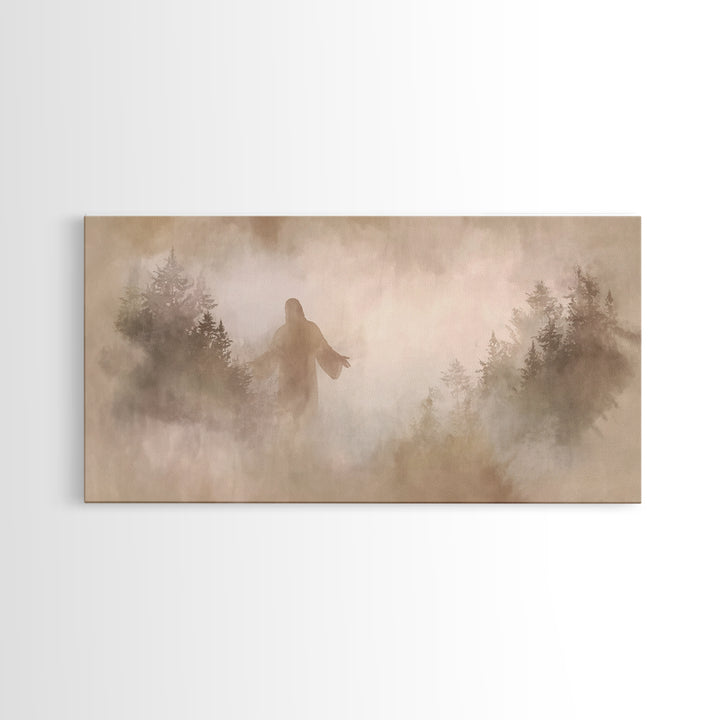 Heavenly Stillness – Framed Canvas Print – Christian Art Canvas – Jesus Painting – Christian Wall Art – Moody Christmas Art – Christian Dec