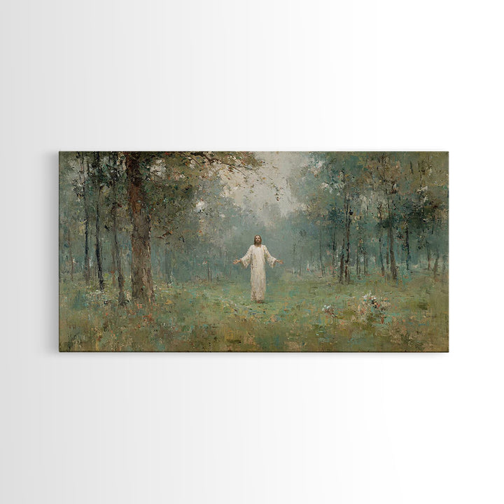 Light of Salvation, Framed Canvas Print, Christian Wall Art, Jesus Painting, Christian Christmas Art, Christian Art Canvas, Modern Christia
