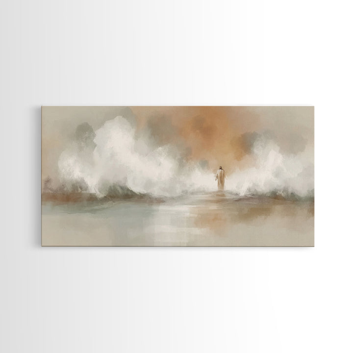 Waves of Mercy | Framed Canvas Print | Christian Art Canvas | Christian Wall Art | Jesus Painting | Modern Christian Art | Christian Gift