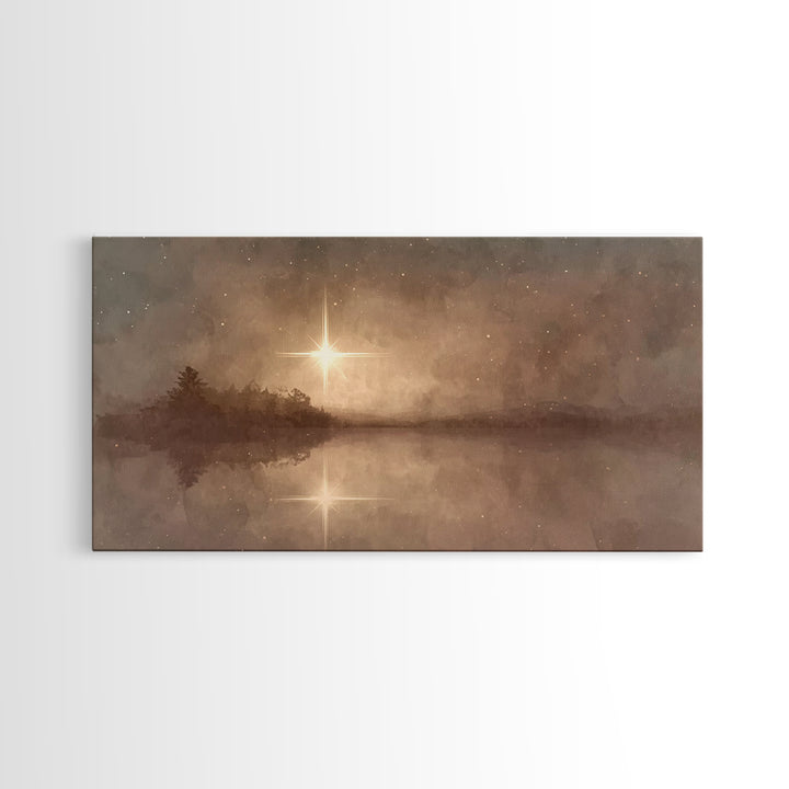 Celestial Promise, Framed Canvas Print, Christian Art Canvas, Christian Wall Art, Christmas Art Prints, Jesus Painting, Christian Decor