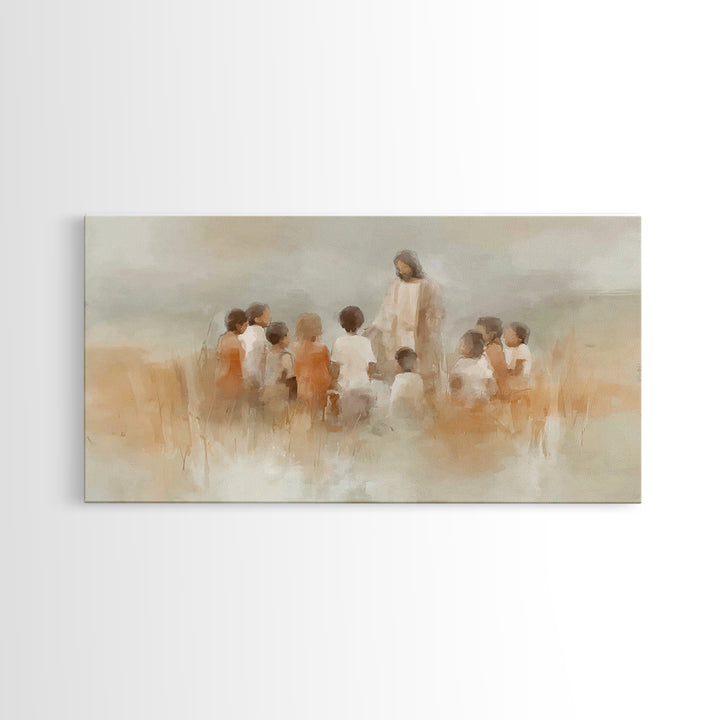 Meadow Of Hope, Framed Canvas Print, Christian Art Print, Christian Wall Art, Jesus Painting, Christmas Wall Art, Christian Decor, Modern C