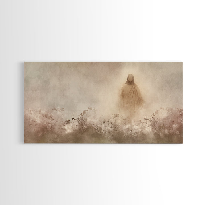 Eternal Bloom Grace | Framed Canvas Print | Christian Art Canvas | Christian Paintings | Jesus Painting | Christian Christmas Art | Christi