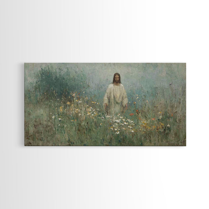 Radiant Shepherd Bloom – Framed Canvas Print – Christian Wall Art – Jesus Christ Painting – Christian Art Canvas – Christmas Art – Christia