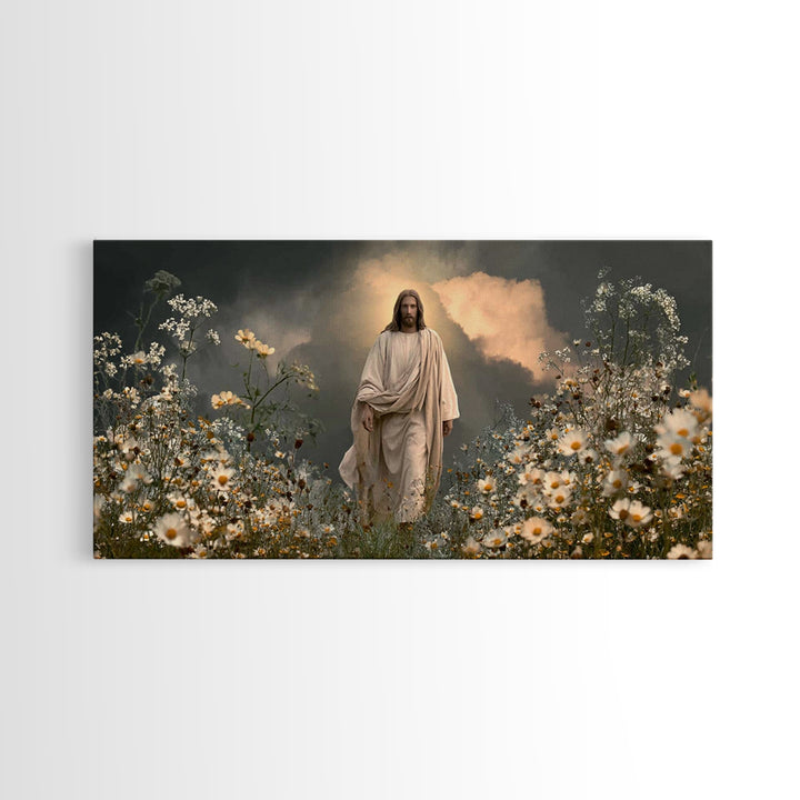 Blossom Path Faith, Framed Canvas Print, Christian Art Canvas, Christian Wall Art, Large Jesus Painting, Christmas Art, Christian Decor, Vi