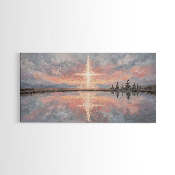 Heaven’s Dawn | Framed Canvas Print | Christian Wall Art | Christian Art Print | Christmas Canvas Wall Art | Modern Christian Art | Christi