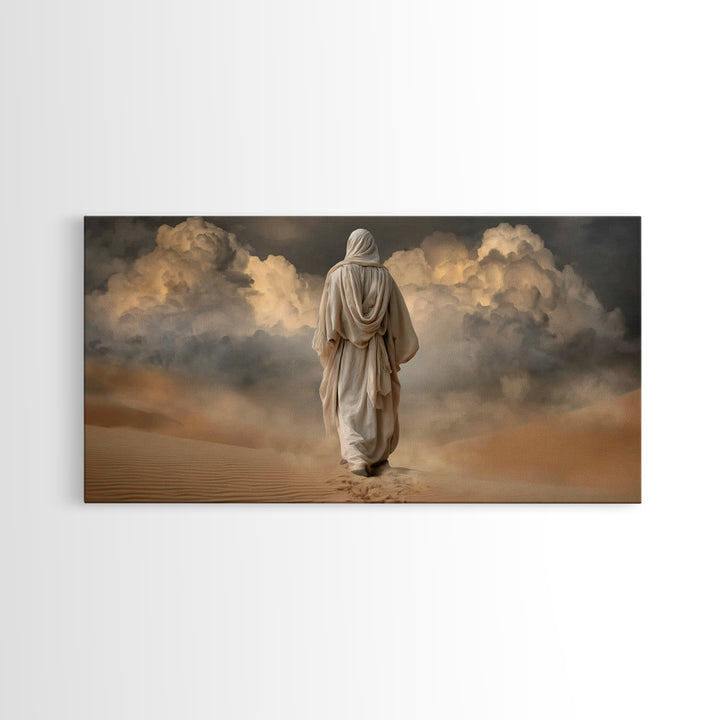 Cloudbound Journey | Framed Canvas Print | Jesus Painting | Christian Wall Art | Christian Art Canvas | Moody Christian Art | Christian Dec