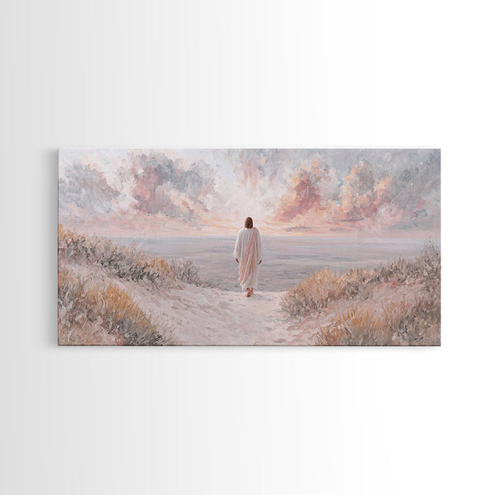 Skyward Steps Light – Framed Canvas Print – Christian Wall Art – Christian Art Canvas – Christian Art Print – Jesus Painting – Christian De