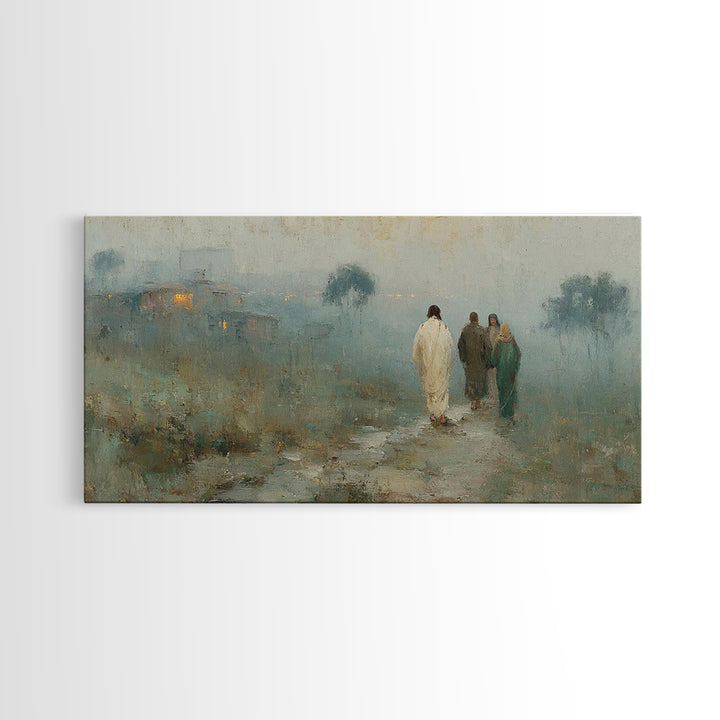 Walk To Hope | Framed Canvas Print | Christian Art Canvas | Jesus Painting | Modern Christian Art | Christian Wall Art | Christmas Art
