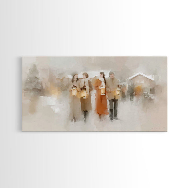 Lantern Fellowship | Framed Canvas Print | Christian Christmas Art | Christmas Wall Art | Christian Art Canvas | Modern Christian Art | Xma