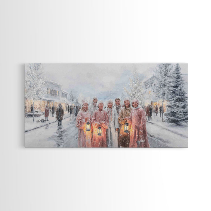 Snowlit Harmony, Framed Canvas Print, Christian Wall Art, Christmas Art Prints, Christian Christmas Art, Christian Art Canvas, Christian Gi