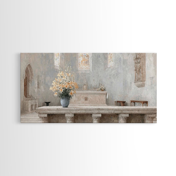 Golden Reverence | Framed Canvas Print | Christian Art Canvas | Christian Wall Art | Vintage Christian Art | Christmas Art Prints | Christi