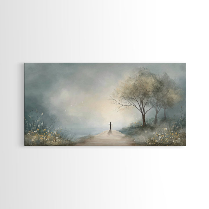Crossroad Of Hope – Framed Canvas Print – Christian Wall Art – Christian Art Canvas – Christian Art Work – Moody Christian Art – Christian