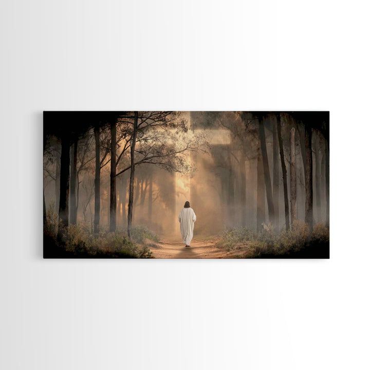 Forest Of Grace – Framed Canvas Print – Christian Art – Jesus Painting – Christian Wall Art – Christian Decor