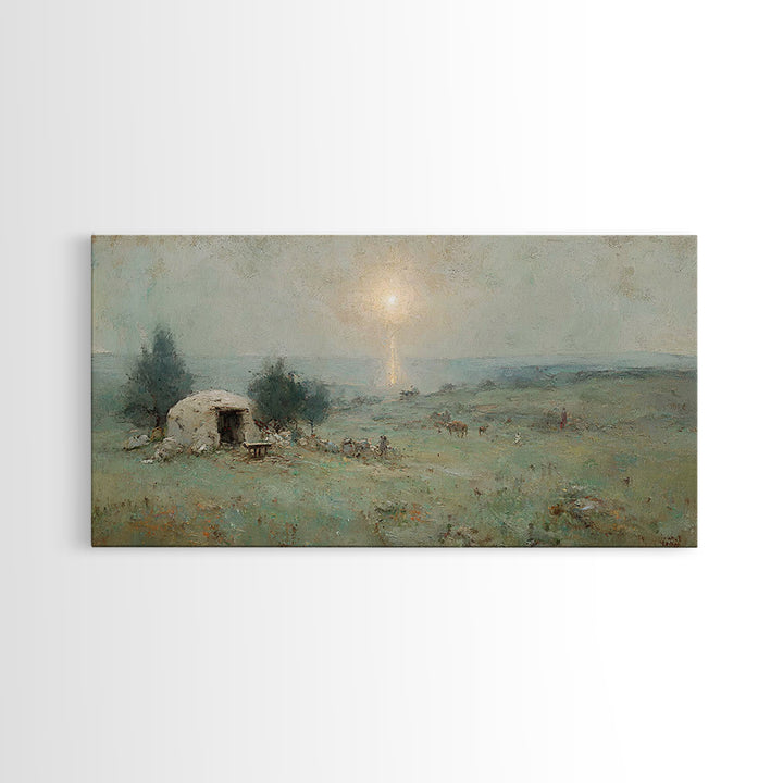Shepherds Light | Framed Canvas Print | Christian Christmas Art | Christmas Wall Art | Christian Art Canvas | Christian Decor