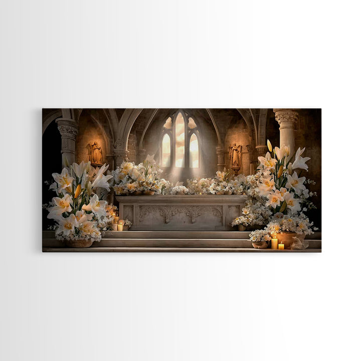 Sanctuary Light – Framed Canvas Print – Minimalist Christian Art – Christian Wall Art – Christian Art Canvas – Christian Christmas Art – Gi