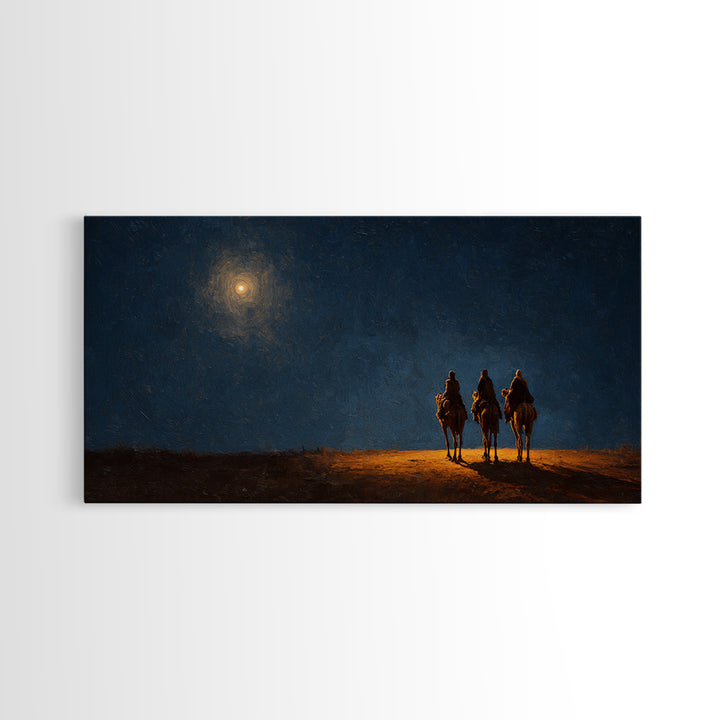 Midnight Revelation – Framed Canvas Print – Christmas Canvas Wall Art – Christian Christmas Art – Christian Wall Art – Christian Decor