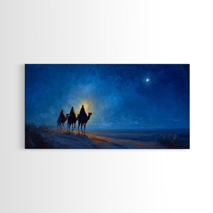 The Guiding Star – Framed Canvas Print – Christian Art – Jesus Art – Christmas Art – Christian Decor – Christian Canvas – Christian Gifts